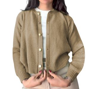 Chompa Mujer Hilo Botones Mlarga Melody 359G-24 Color Beige