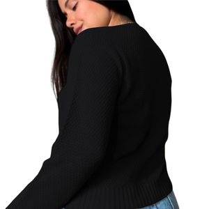 Chompa Mujer Hilo Botones Mlarga Melody 359G-24 Color Negro
