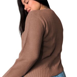 Chompa Mujer Hilo Botones Mlarga Melody 359G-24 Color Camello