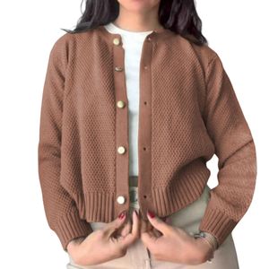 Chompa Mujer Hilo Botones Mlarga Melody 359G-24 Color Camello
