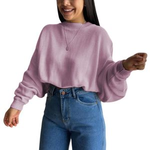 Sueter Mujer Hilo Cerada Mlarga 359G-25 Color Rosa Bebe
