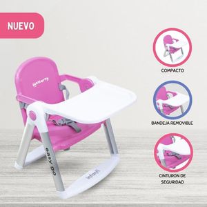 Silla de Comer Transportable Booster «EASY GO» Pink
