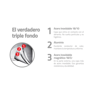 Juego de Ollas Tramontina Brava Baquelita de acero inoxidable con mangos y asas con terminación efecto madera 8 piezas