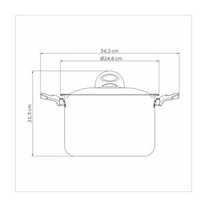 Olla Pasta Tramontina Loreto en Aluminio con Revestimiento Interno y Externo en Antiadherente Starflon Max rojo 22 cm 5,7 L