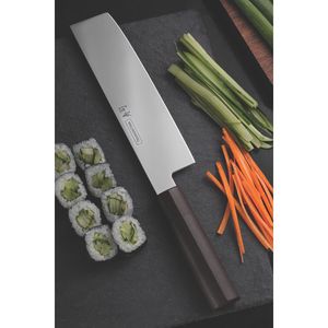 Cuchillo Nakiri Tramontina Sushi con Lámina de Acero Inoxidable y Mango de Nylon 7"