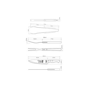 Juego para Asado Tramontina con Láminas de Acero Inoxidable y Mangos de Madera Natural, 3 piezas