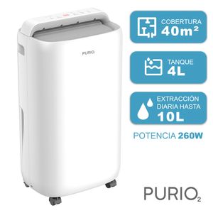 Deshumedecedor Digital Purio Alfa 10L Tanque de 4L para Espacios 20m2 a 40m2
