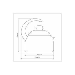 Tetera Tramontina en Aluminio con Revestimiento Interno y Externo Starflon Max Naranja 1,9 L