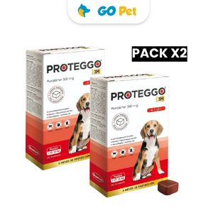 Pack x2 Antipulgas para Perros Proteggo 3M de 10 a 20 Kg x 1 Tableta