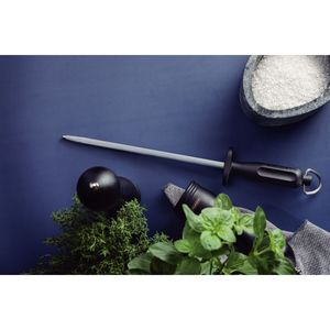 Afilador Estriado Tramontina Century con Eje en Acero Carbono y Mango en Polipropileno Black 10"