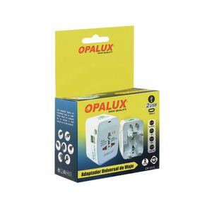 Adaptador Enchufe-Multiple Viajero con 2 Entradas USB y 1 Tipo C - OP-931E