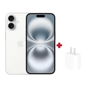 Iphone 16 128GB Blanco + Cargador  USB-C 20W - Blanco