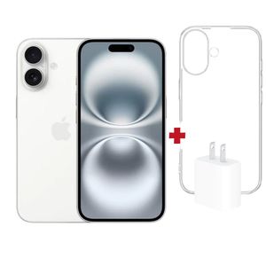 Iphone 16 128GB Blanco + Cargador  USB-C 20W + case- Blanco