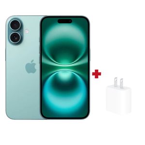 Iphone 16 128GB Verde + Cargador  USB-C 20W - verde azulado