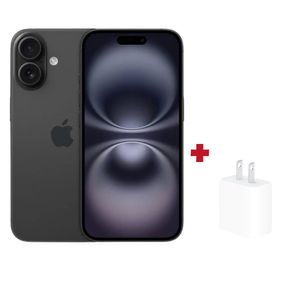 Iphone 16 128GB Negro +  Cargador  USB-C 20W - Negro