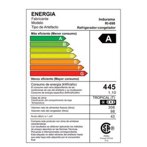 Refrigeradora 404L Indurama RI 698