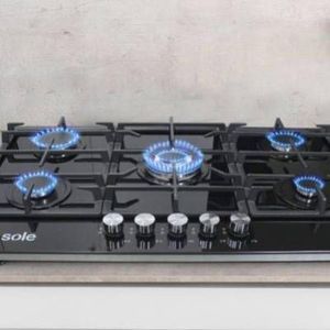 Cocina Empotrable a Gas Sole 5 Hornillas Vidrio SOLCO046V2