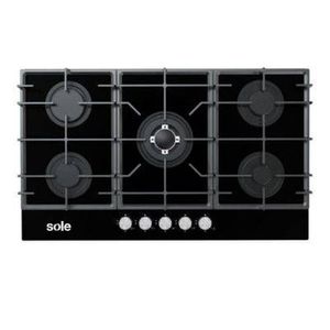 Cocina Empotrable a Gas Sole 5 Hornillas Vidrio SOLCO046V2