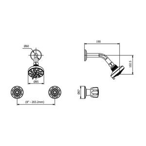 MEZCLADORA DE DUCHA BIMANDO ARUBA SALIDA TECNO CROMADO ITALGRIF