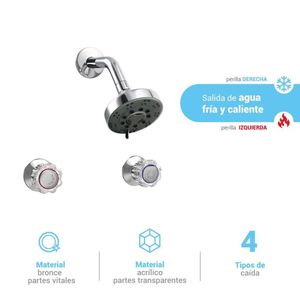 MEZCLADORA DE DUCHA BIMANDO ARUBA SALIDA TECNO CROMADO ITALGRIF