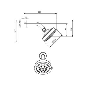 Salida de ducha española estándar cromada Vainsa