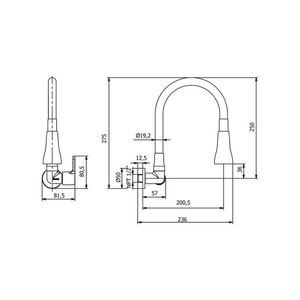 Llave de cocina a la pared Maui con pico flexible gris Vainsa