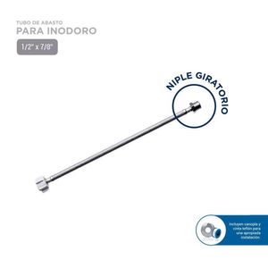 Tubo de abasto para inodoro acero inoxidable niple giratorio 40 cm Vainsa
