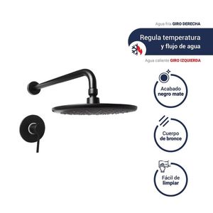 Monocomando de ducha con salida española lever black