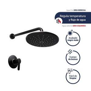 Monocomando de ducha con salida española maui black