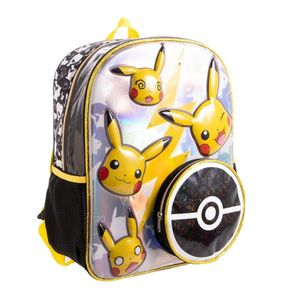 Mochila Escolar Oficio Pokemon 3D Pikachu con luces
