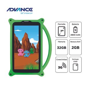 Tablet Advance Intro TR6955, 7" IPS 1024x600, Android 11 Go, 3G, Dual SIM, 32GB, RAM 2GB Dino Verde