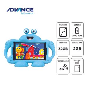 Tablet Advance Intro TR7996, 7" IPS 1024x600, Android 11 Go, 3G, Dual SIM, 32GB, RAM 2GB Moster Niño
