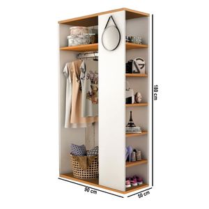 CLOSET ORGANIZADOR VENUS BLANCO Y MADERA CLARA NACIÓN MUEBLES