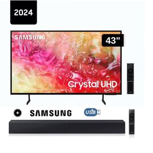 Televisor de 43" Smart Tv 4K UHD Tizen OS 2024 Samsung 43DU7000 + Soundbar HW-C400