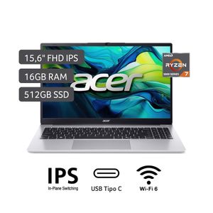 Laptop Acer AL15-41P-R6Q5 R7-5700U 16GB RAM 512GB 15.6"