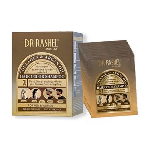 Shampo 2En1 Colag y Aceite Argan Rashel Marrón Oscuro x 10 Sachets