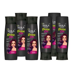 Shampoo 325ml + Acondicionador Divina Cor x 325ml Skala 3 Pack