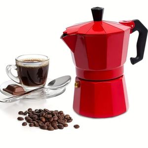 Cafetera Moka Italiana, Café Espresso 2 Tazas - 100ml Rojo
