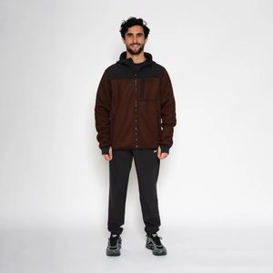 Casaca Deportiva Reebok Hombre Texured Fleece Jkt Omrb1511M Marron