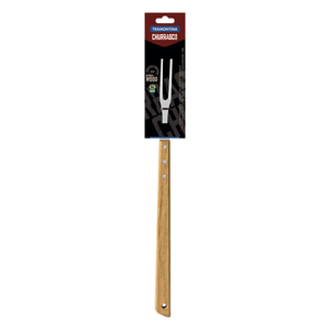 Tenedor Trinchante Tramontina Churrasco con Lámina de Acero Inoxidable y Mango de Madera 46 cm