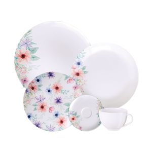 Vajilla Tramontina Floratta en Porcelana Decorada 20 Piezas