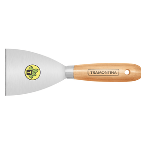 Espátula metálica rígida 8 cm, con mango de madera