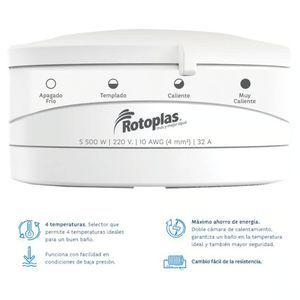 DUCHA ELECTRICA 4T 220V  BLANCA - ROTOPLAS