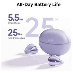 Audífono QCY Crossky C30 Lila 25h Bluetooth micrófono ENC