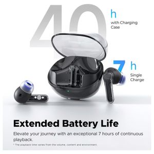 Audífonoss SoundPEATS Clear Microfono dual con ENC Modo Juego IPX4 Negro