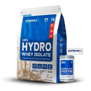 100% Hydro Whey Isolate Vainilla 5.5Lb+Creatina Supreme Nutrition 250Gr