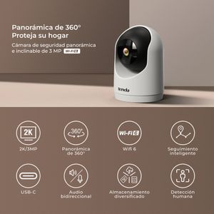 Kit de 6 Cámaras de seguridad Tenda CP3 Wifi interiores 2K HD Panorámico 360°