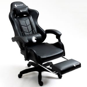 Silla Gamer Ergonómica Dreizt Shine Series Negro Con Posapies Reclinable FLF