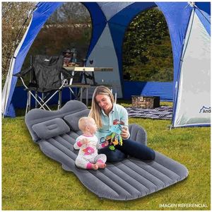 Colchón Cama Inflable para Asiento Trasero Automóvil Gris