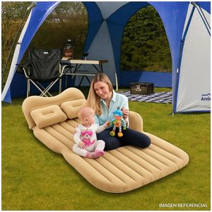 Colchón Cama Inflable para Asiento Trasero Automóvil Beige